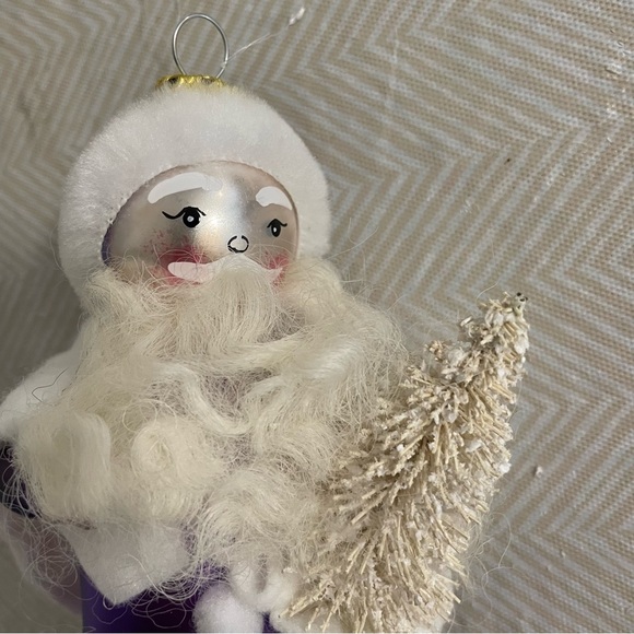 Department 56 Beaux Arts Santa Claus with Tree Glass Christmas Ornament Boxed - Picture 2 of 6